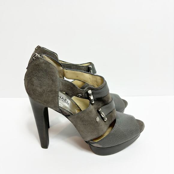 MICHAEL MICHAEL KORS GREY SILVER WOMEN HEELS SIZE 10M - Picture 4 of 5